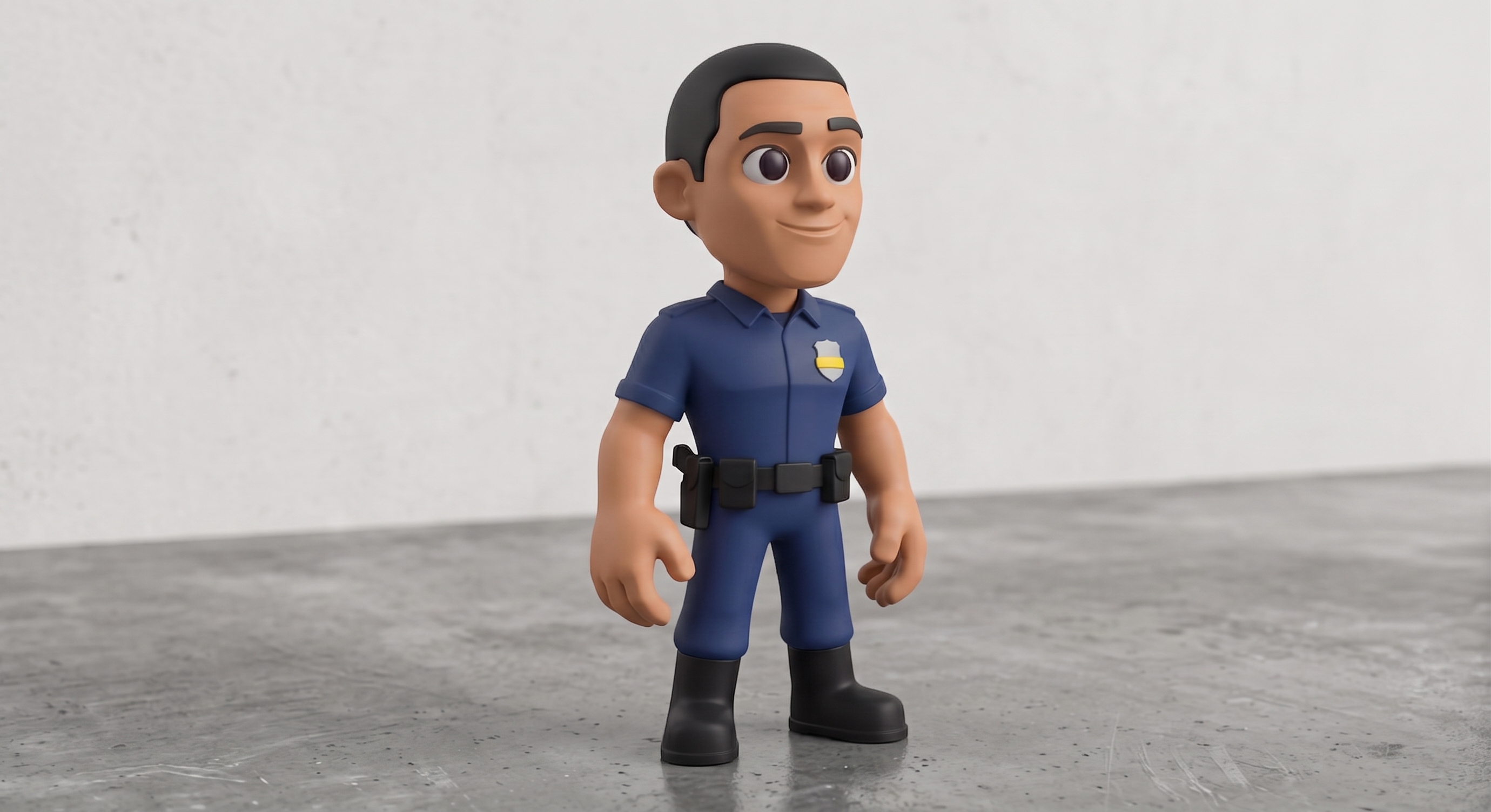 Boneco Policial — Vista 3D